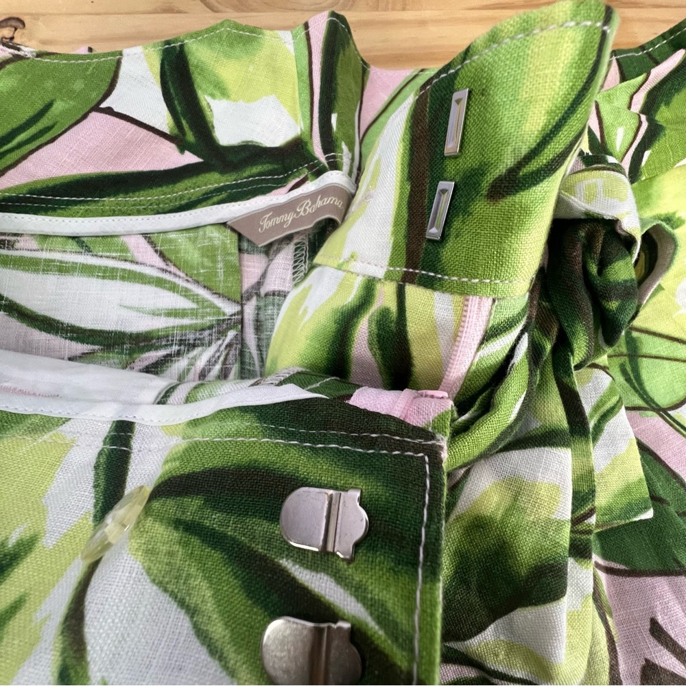 NWT Tommy Bahama Leaves of Green - Tickled Pink Linen Shorts - Size 8 - Picture 9 of 11